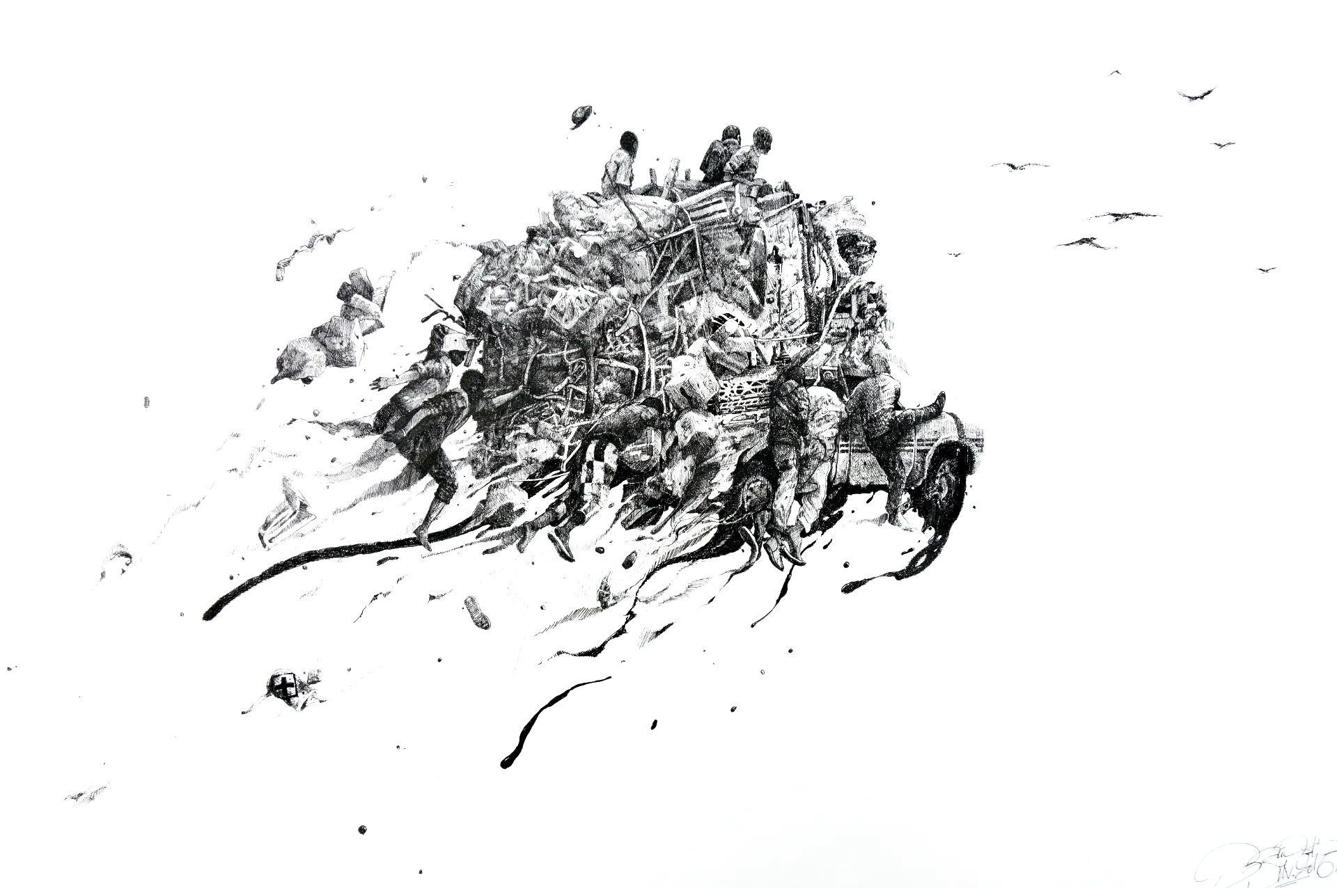 Brusk | Dessins | Airfugees | 2018