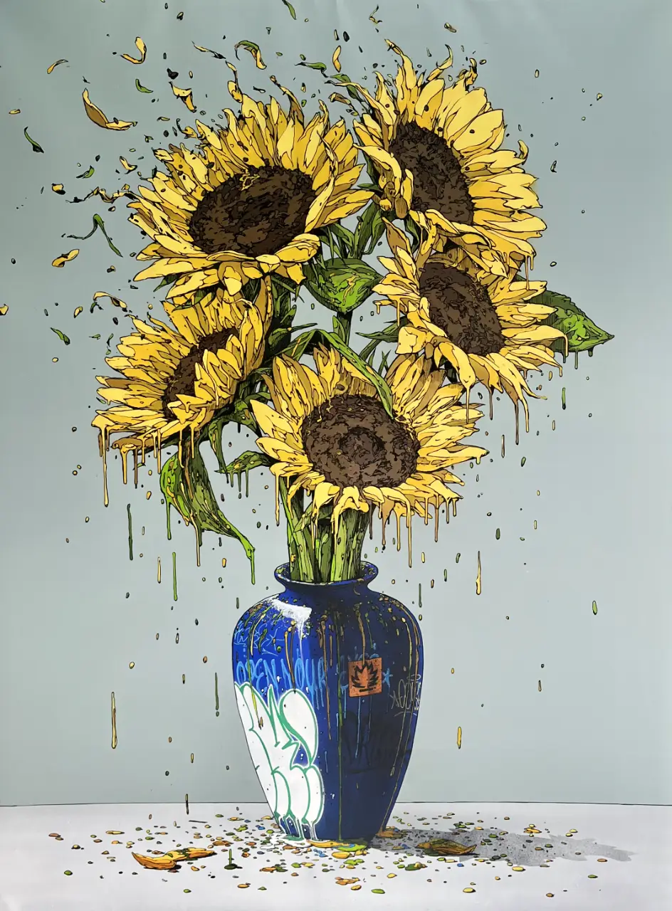Brusk | Toiles | Dripping Sunflower III | 2023